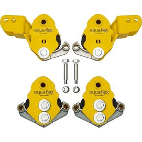 Lippert Equa-Flex Rubberized Equalizer RV Triple Axle Kit, 3,000 to 6,000 lbs. for Double-Eye Leaf Springs, Includes (2) Sub-Units, Bronze Bushings, Shoulder Bolts - 281314