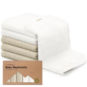6-Pack Baby Washcloths - Soft Viscose Derived from Bamboo Washcloth, Baby Wash Cloths, Baby Wash Cloth for Newborn, Kids, Bath Baby Towels, Face Towel, Face Cloths for Washing Face(Pistachio)