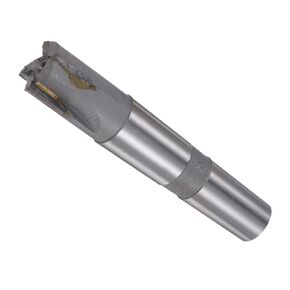 CoCud Square Nose End Mill, 4 Flute 0.98" Cutting Dia, Solid Tungsten Carbide Tip Uncoated Milling Cutter with MT3 Morse Taper Shank - (Applications: for Steel Cutting)