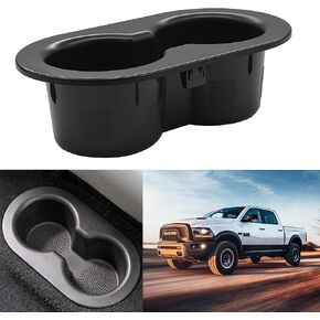 JEEFHO Rear Back Cup Holder Compatible with 2005-2010 Dodge Dakota, 2003-2017 Dodge Ram 1500/2500/3500, 2008-2017 Dodge Ram 4500/5500, Replaces# 5HD65DX9AC