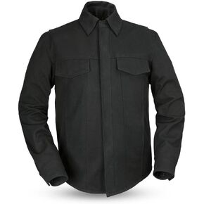First Mfg Co - Mercer - Men's Motorcycle Biker Riding Black Canvas Shirt