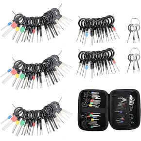 ZBGUN 82 PCS Car Terminal Wire Harness Pin Extractor Kit, Terminal Disassembly Tool with Storage Box, Pin Puller Releases Wire Connector Puller, Universal for Most Car Repair Accessories (Black)