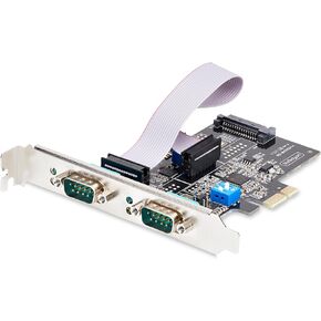 StarTech.com 4-Port Serial PCIe Card, Quad-Port PCI Express to RS232/RS422/RS485 DB9 Serial Card, Standard/Low-Profile Brackets, 16C1050 UART, ESD Protection, Windows/Linux (PS74ADF-SERIAL-CARD)