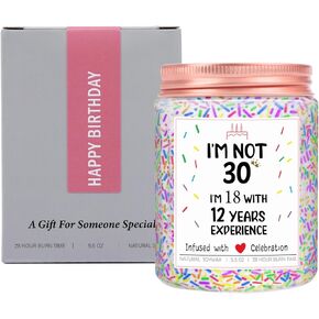 Happy Birthday Candle Gift for Women, Funny 60th Birthday Gifts Ideas for Friends, Unique Bday Presents for Mom, Wife, Grandma, Sister, Bestie, Vanilla Scented, 5.5 Oz