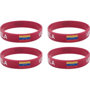 LLBFHH 4 Pcs Venezuela Venezuelans Country Flag Rubber Bracelets, National Flag Silicone Bracelet, Rubber Wristbands Patriotic Decorations Gift in Kuwait