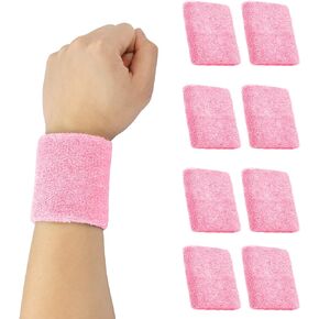 aoozleny 8 Pieces Wrist Sweatbands Wristbands for Tennis, Basketball, Running, Gym, Working Out