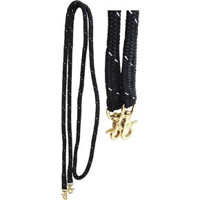 CHALLENGER Horse Horse 10' Western Nylon Braided Barrel Reins Brass Snaps 607RT02BK10