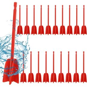 WOPPLXY 20 Pcs Paint Mixer Drill Attachment, Paint Stirrer for Drill, Helix Paint Mixer Resin Mixer Epoxy Plastic Paddles for Mixing Resin, Epoxy, Silicone Molds (Red)