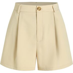 CIDER Pleated Button Straight Leg Shorts