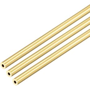 Ofowin [3 Pcs] Brass Round Tube 300mm Length 4mm OD 0.75mm Wall Thickness, Metal Copper Seamless Straight Pipe Tubing for DIY Draft Hollow Decoration Frame Models Hobby