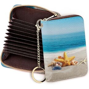 WIRESTER PU Leather Mini Purse Credit Card Holder Wallet, RFID Blocking Card Holder, Zipper Keychain Card Wallet Organizer Case for Women - Christian Bible Verses Philippians 4:13