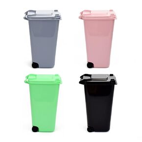 Mini Trash Can with Lid Swing Top Small Trash Can Pen Holder for Car Bedroom Office Desktop 22 Fl Oz (4 Pcs Multi-Color-A)