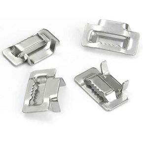 100pcs Ear-Lokt Buckles 3/4" Width, 304 Stainless Steel, for Banding Strapping