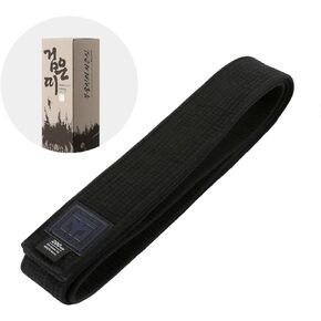 MOOTO Korea Taekwondo Fighter Black Belt (4.5cm Width) Single Wrap Judo Karate