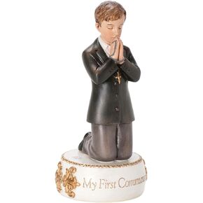 Joseph's Studio by Roman - Communion Collection - First Communion Boy Figure, 5.5" H, Resin and Stone, Tabletop or Desk Display, Decorative, Collection, Durable, Long Lasting