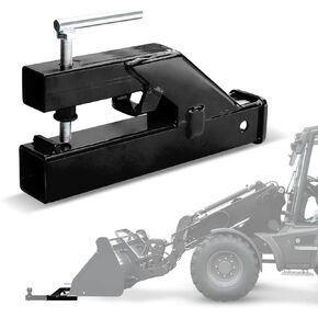 Bucket Hitch for Tractor, EBESTTECH 1PC Clamp On Trailer Hitch Receiver 2" Ball Mount Adapter Compatible with Deere Bobcat Bucket (Black)