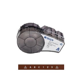 Brady Authentic (M21-375-595-BR) All-Weather Vinyl Label for Indoor/Outdoor ID, Lab and Equipment Labeling, White on Brown- ForM210, M210-LAB, M211, BMP21-PLUS and BMP21-LAB Printers, 375" W, 21' L