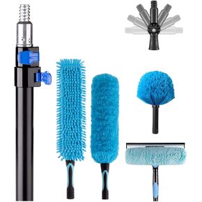 APMOLAR 20 Foot High Reach 5-to-12 Foot Long Duster for High Ceilings Fan Cleaner with Sturdy Lightweight Extension Pole