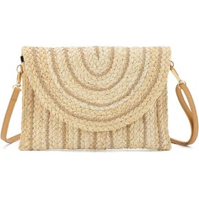 SUKUTU Women Straw Clutch Bag Summer Beach Handwoven Envelope Wallet Crossbody Handbags