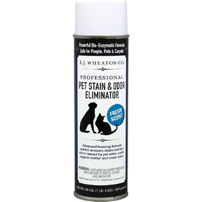 E.J. Wheaton Co. Pet Stain & Odor Eliminator, Professional Strength Enzyme Cleaner for Dog and Cat Urine and More, Large Aerosol Spray, 20 Oz. Can
