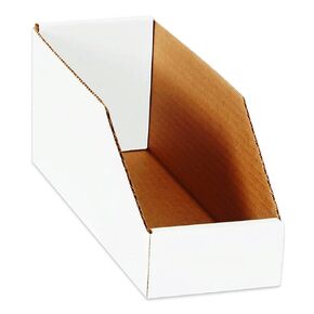 BOX USA BBINEB123 Open Top Bin Boxes, 3" x 12" x 4 1/2", Oyster White (Pack of 50)