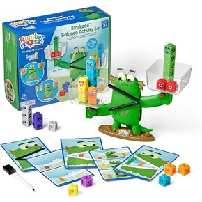 hand2mind Numberblocks Blockzee Balance Activity Set, ﻿61 MathLink Cubes, Balance Scale, Educational Math Manipulatives, Numbers for Toddlers, Preschool Learning Activities, Birthday Gifts for Kids
