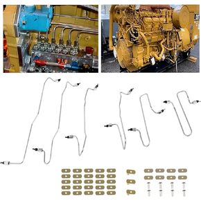 CASTNOO For Caterpillar CAT 3406 Fuel Injection Line Kit 6Pcs with Clamps Compatible with CAT 3406 3406B 3406C engine, 1917941 1917942 1917943 1917944 1917945 1917946