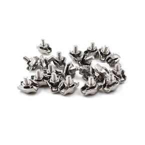 M3 304 Stainless Steel Bearing Simplex Single Bolt Wire Rope Clip Cable Clamps for Wire Cables(20PCS)