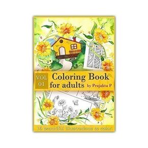 Vol 01 - Coloring book for adults | Premium Handmade Paperback Spiral Bound Coloring Book | Easy and fun drawings to color for grown-ups | Art and Sip Party, DIY Kit, Party favor