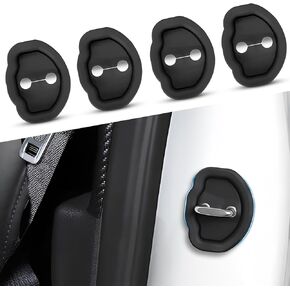Dafun 4Pcs Car Door Lock Cover for Tesla Model 3 / Y, Silicone Protection Latches Covers - Vehicle Doors Locks Guard Stopper Set Auto Accessories (Black) in Kuwait