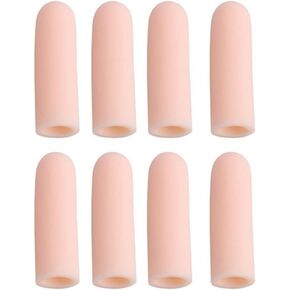 Gel Protectors Caps - 8pcs Silicone Fingertips Protection Covers Sleeves Support for , and (Nude)