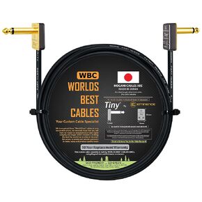 WORLDS BEST CABLES 4 Foot – Pedal, Effects, Patch, Instrument Cable Custom Made Using Mogami 2319 Wire & Eminence Tiny Gold-Plated Angled TS Connectors