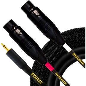 Mogami Gold 3.5-2XLRF-03 Stereo Audio Y-Adapter Cable, Dual XLR-Female to 3.5mm TRS Plug, Gold Contacts, Straight Connectors, 3 Foot