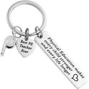 AHAETH Gifts For Pe Teachers Keychain For Men Male Women P E Gym Professor Retirement Jewelry From Student Physical Education Pe Teacher Keychain
