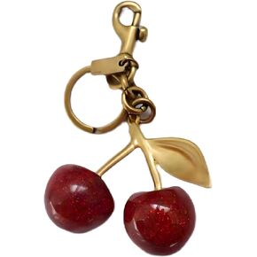 Craoopii Cherry Bag Charm, Cute Keychain with Metal Key Ring and Clip, Cherry Charm for Purse,Key,Car Remote,Bags Accessories for Women Girls