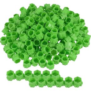 JOIKIT 400 PCS Ink Caps Cups, Green Color Honeycomb Shape Pigment Cups with Base Design for Holding Pigment Ink