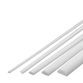 CGjiogujio 20pcs ABS Styrene Plastic Half Round Bar Rod 1mm Dia. 9.85" Long White