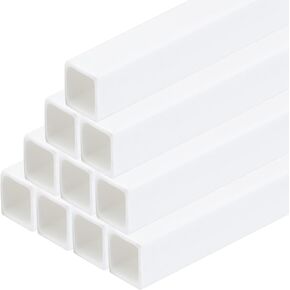 MECCANIXITY 10pcs 20" Plastic Model Tube ABS Solid Square Bar 0.31"x0.31" White Easy Processing for Architectural Model Making DIY