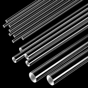 Western Eagle Workshop 14 Pieces Clear Acrylic Round Rods Kit,Length 305mm Diameter 6mm 8pcs 12mm 4pcs 22mm 2pcs,Solid Rods DIY Model Materials Acrylic Round Rods for Model Making DIY Crafts
