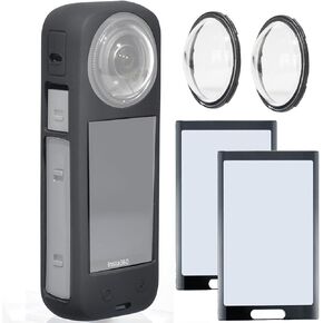 Fotoleey Standard Lens Guard Screen Protector Soft Case with Lens Cap for Insta360 X4