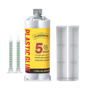 Flinemon Clear 2 Part Epoxy Glue 5 Minute Setup ClearWeld Glue for Metal, Plastics, PVC, Wood, Concrete, Ceramic, Fiberglass Surface Repair, Fishing rods, Wood Furniture, Automotive (1)