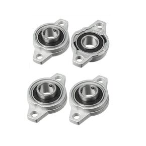 Xnrtop KFL002 15mm Zinc Alloy Self Aligning Pillow Block Flange Bearing, Zinc Pack of 4