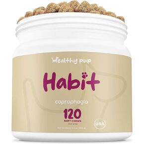 Stop Poop Eating for Dogs 120 Soft Chews - Dog No Scoot Coprophagia Stool Eating Deterrent with Bad Breath Remover and Digestive Enzymes for Gut Health and Nutrient Absorption