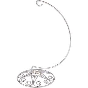 Bard's Ornate Silver-toned Ornament Stand, Medium, 8.25" H x 4" W x 4" D