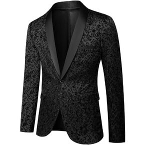 jaxyuii Mens 2 Piece Floral Tuxedo Jacket Paisley Shawl Lapel Suit Blazer Jacket for Dinner,Prom,Wedding