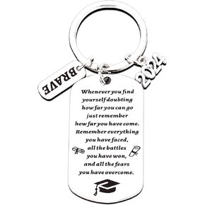 Chambom 2024 Graduation Gifts for Him Her - Class of 2024 Graduation Keychain, Inspirational Gifts for Girls Boys Student