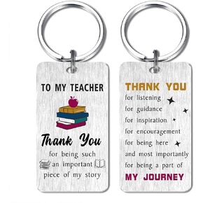Gezxin Teacher Appreciation Keychain for Women- Thank You Teacher keychain- End of Year Teacher Gifts- Teacher's Day