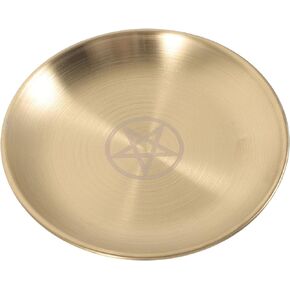 Bed Side Table Tray Altar Plate Candle Holder Ritual Burning Incense Offering Bowl Decorative Tealight Tray for Witchcraft Wiccan Tarot Supplies B Desk Valet Tray