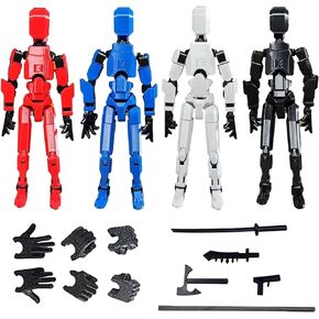 (Assembly Completed) Titan13 Action Figure,4PCS Action Figures,Titan13 Action Figure 3D Printed Robot Multi-Jointed Movable,Desktop Decorations for Game Lovers,Gifts for Kid