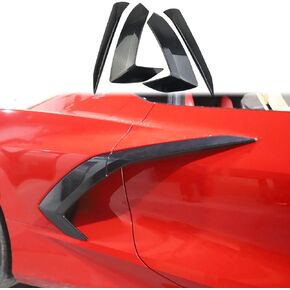 crosselec Carbon Fiber Exterior Body Side Air Outlet Cover Trim for Chevrolet Corvette C8 2020-2023